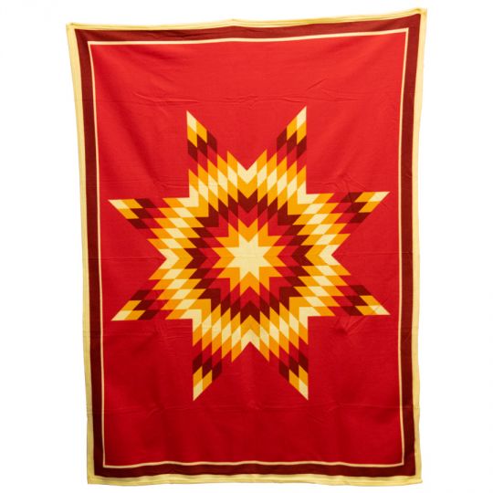 Native American Design Fleece Blanket Red Sioux Star by Missouri River