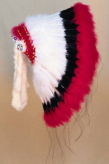 Indian headdress replica red popular and white