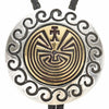 Navajo Made Gold Man In The Maze Silver Bolo Tie